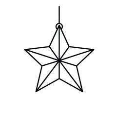 Black star lantern icon hanging decoration