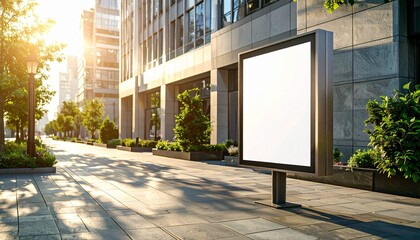Blank Billboard in Urban Setting - Perfect for Advertisement Mockups