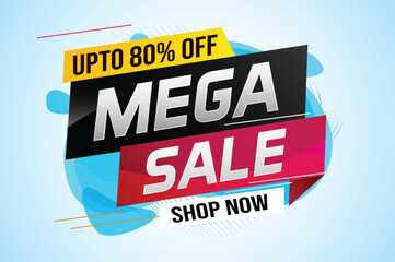 mega sale word concept vector illustration with lines and 3d style, landing page, template, ui, web, mobile app, poster, banner, flyer, background, gift card, coupon, label, wallpaper
