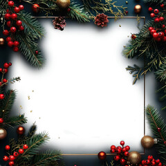 Fototapeta premium Christmas-themed frame background christmas festival christmas tree ornaments.