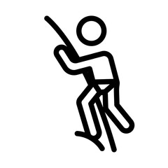 Rappelling Line Icon of Rock Climbing Icon Set