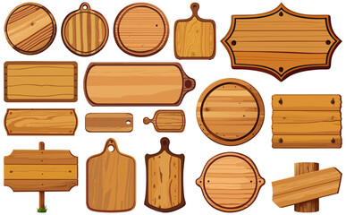 木製看板ベクターイラストセット
