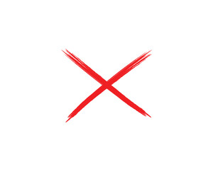 Red cross sign vector. Red cross marker isolated on white background.