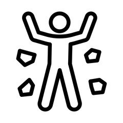 Rappelling Line Icon of Bouldering Icon Set