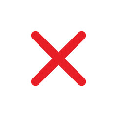 Obraz premium Red cross mark icon on white background