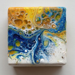 Abstract Acrylic Fluid Art Square