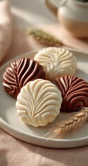 Round Swirl Desserts on Plate