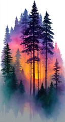 Forest Sunset Hues