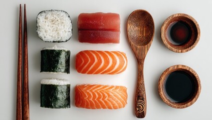 Sushi Rolls on White Surface