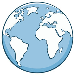 Simplified Cartoon Earth Globe Illustration Representing Global Concepts and World Geography