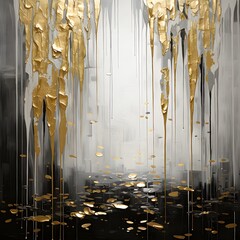 Obraz premium Luxury white and gold abstract wall texture with metallic accents, elegant background for interior design, branding and premium presentations