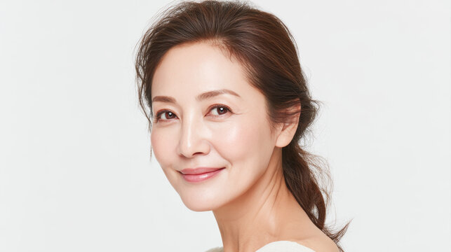 健康的で美しいミドル女性の笑顔