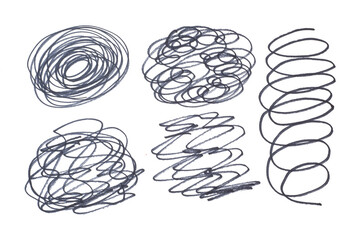 Abstract Black Scribble Patterns