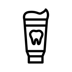 Toothpaste Tube Line Icon of Dental Care Icon Set