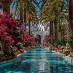 Fototapeta premium Tropical pool garden oasis