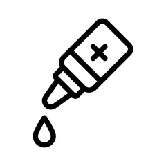 Eye Drop Bottle Line Icon of Eye Care Icon Set