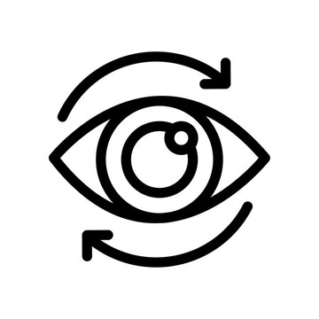 Eye with Refresh Arrows Line Icon of Eye Care Icon Set
