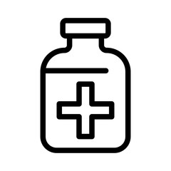 Medicine Bottle Line Icon of Pharmacy and Medicine Icon Set