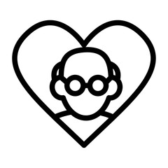 Elderly Care Love Line Icon of Senior Care Icon Set