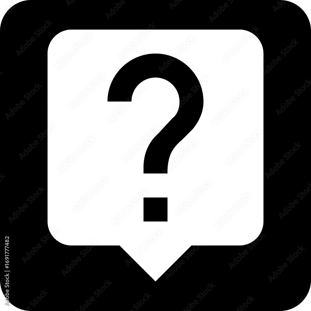 Poster help button question mark in speech bubble