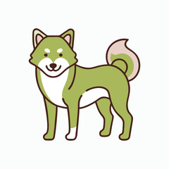 Korean Jindo Dog Loyal Intelligent Pet Animal Design Vector Illustration