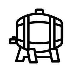 Beer Barrel Line Icon of Beer and Brewing Icon Set