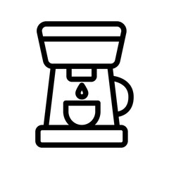 Coffee Maker Machine Line Icon of Coffee Brewing Icon Set