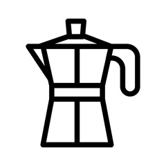 Moka Pot Line Icon of Coffee Brewing Icon Set