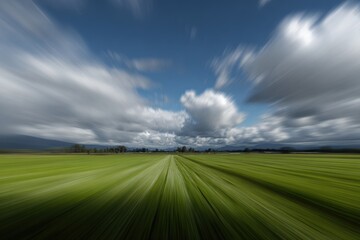A vibrant, motion-blurred field