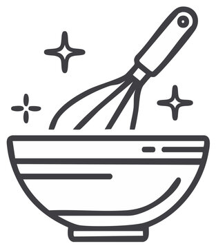 whisking bowl with stars clip art preview