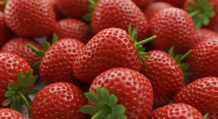Close-up of Fresh Strawberries: A Vibrant and Delicious Display of Summer's Bounty