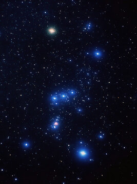 Orion constellation sparkling brightly in the night sky.