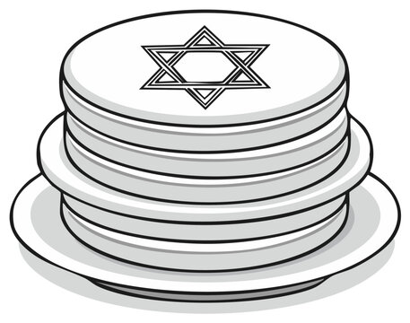 stack of plates with star of david clip art preview