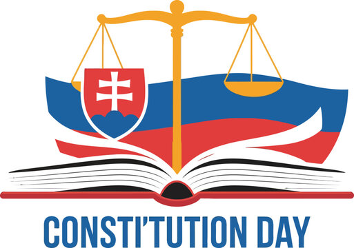 Constitution Day Slovakia Minimal Flat Vector Illustration