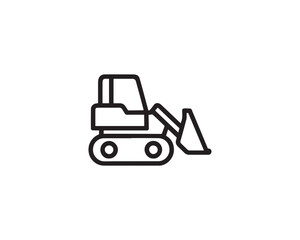 Naklejka premium Bulldozer vector icon design illustration.