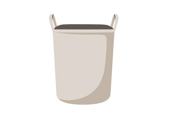 Beige Fabric Laundry Hamper with Handles.