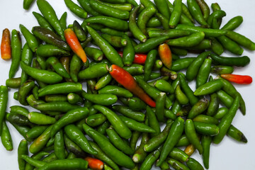 Indian Green chilli With White Background