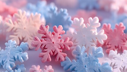 Obraz premium Pastel snowflakes, close-up
