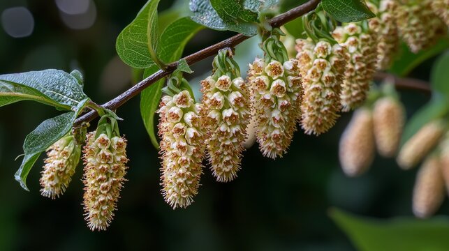 Clethra barbinervis ( Japanese clethra ) fruits. Clethraceae deciduous tree. The capsules are densely hairy and ripen to brown in autumn.