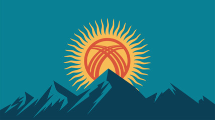 flat style vector illustration for Independence Day of Kyrgyzstan