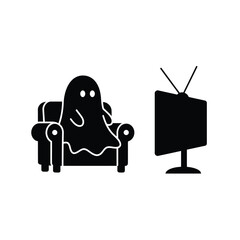 Ghost watching television on sofa armchair