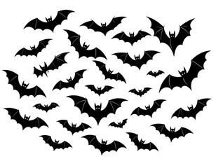 Bats flying in a group