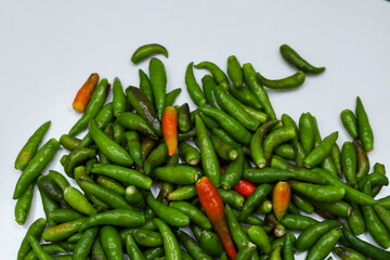 Indian Green chilli With White Background