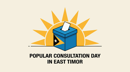 Minimal flat style vector illustration for Popular Consultation Day in East Timor.
