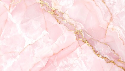 Elegant Pink Onyx Marble Texture with Luxurious Golden Veins