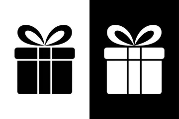 Minimalist Gift Box Silhouette Vector Illustration