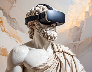 Classical Bust Wearing VR