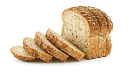 Sliced whole grain bread with seeds and grains