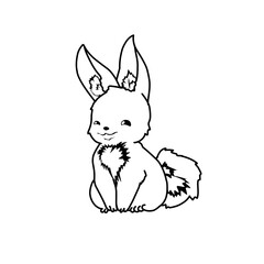 cute hand drawn bunny illustration vector