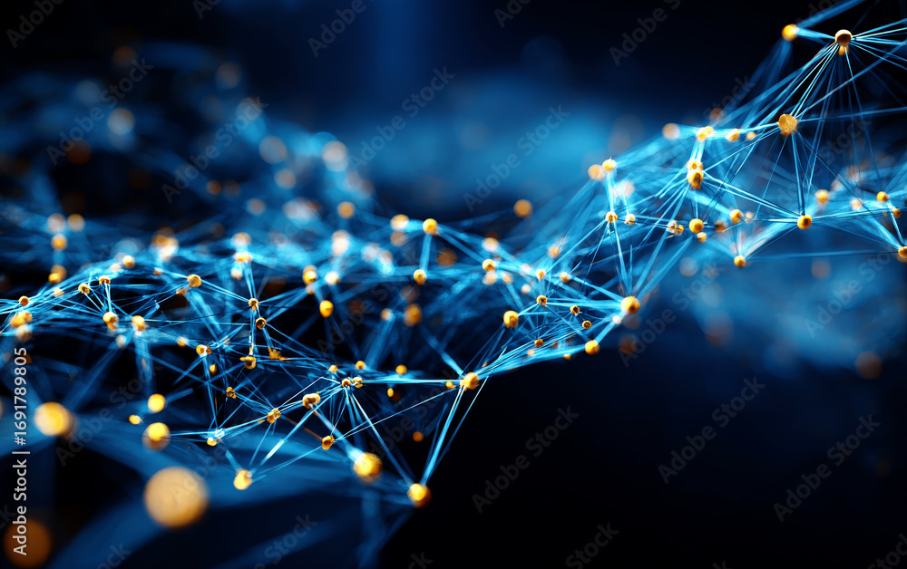 Poster abstract network connections representing digital technology concepts